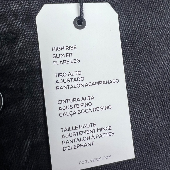 👖|•FOREVER 21•| Faded Black Flare Leg Super High Rise Slim Fit Regular Length👖 - Picture 7 of 11